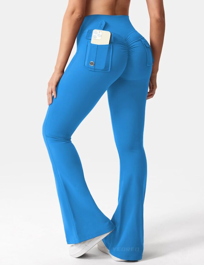 Flare Leggings with Pockets for Women Brittany Leggings Workout Leggings for Women Butt Lifting Gym Yoga Leggings - Image 2