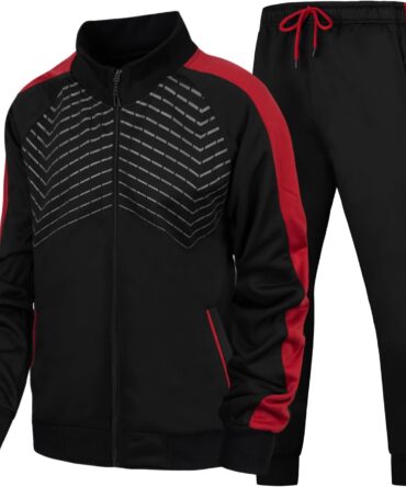 Men's Sweat Suit 2 Piece Outfit Casual Contrast Sports Jogging Tracksuits Set