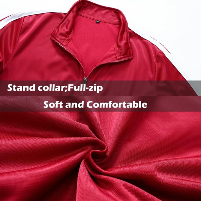 Men's Athletic 2 Pieces Tracksuit Casual Full Zip Jogging Sweat Suit Workout Sports Set Sportswear - Image 2