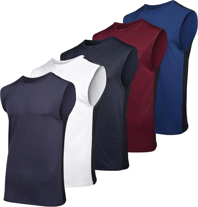 3 & 5 Pack: Men's Dry-Fit Active Muscle Tank Top - Standard and Big & Tall Sizes (S-5XLT)