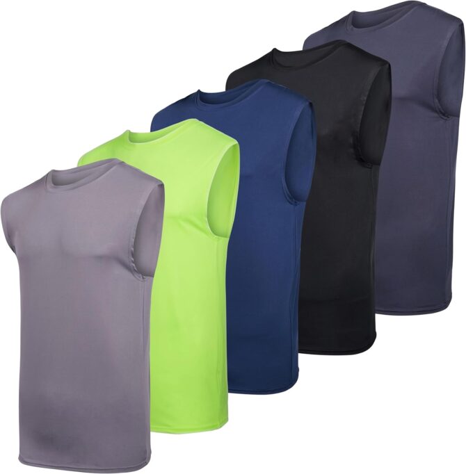 3 & 5 Pack: Men's Dry-Fit Active Muscle Tank Top - Standard and Big & Tall Sizes (S-5XLT)