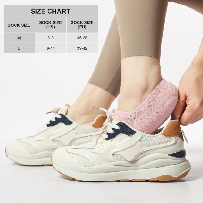 No Show Socks Womens Cushioned Low Cut Athletic Hidden Liner for Sneakers Ankle Invisible Running Socks 4/6 Pairs - Image 2