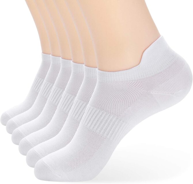 Ankle Socks Womens and Men Thin Athletic Running Low Cut No Show Socks With Heel Tab 6/10-Pairs