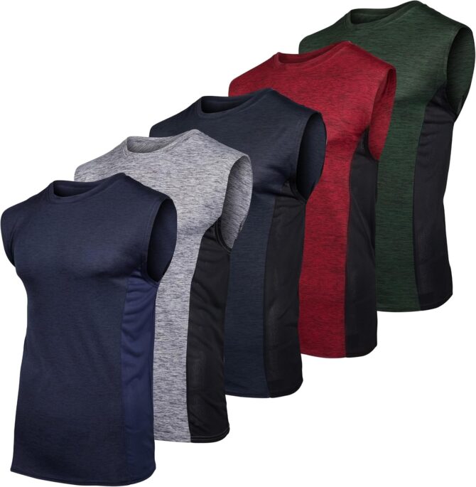 3 & 5 Pack: Men's Dry-Fit Active Muscle Tank Top - Standard and Big & Tall Sizes (S-5XLT)