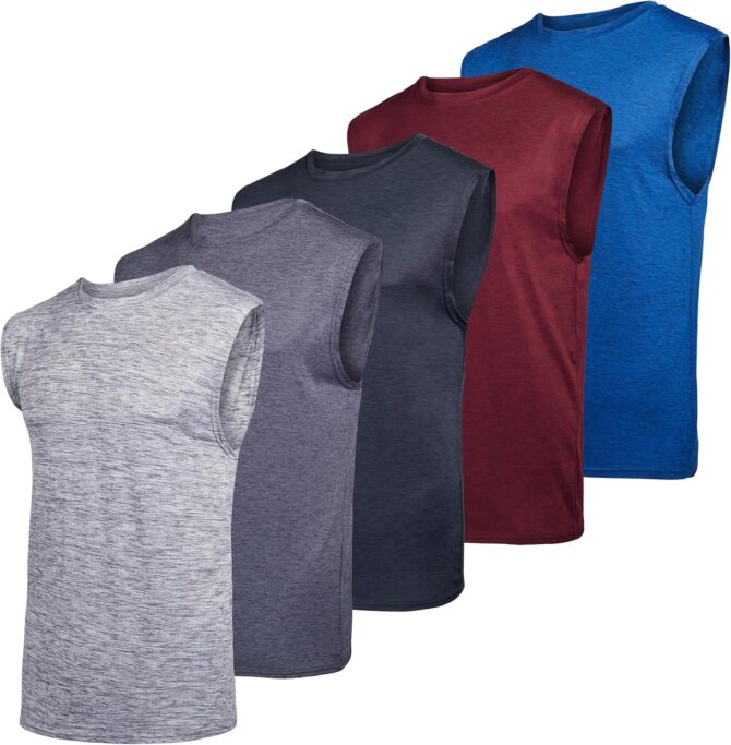 3 & 5 Pack: Men's Dry-Fit Active Muscle Tank Top - Standard and Big & Tall Sizes (S-5XLT)