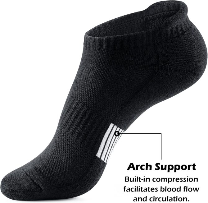 Ankle Socks Womens Running Athletic No Show Socks Cushioned 5-Pairs - Image 2