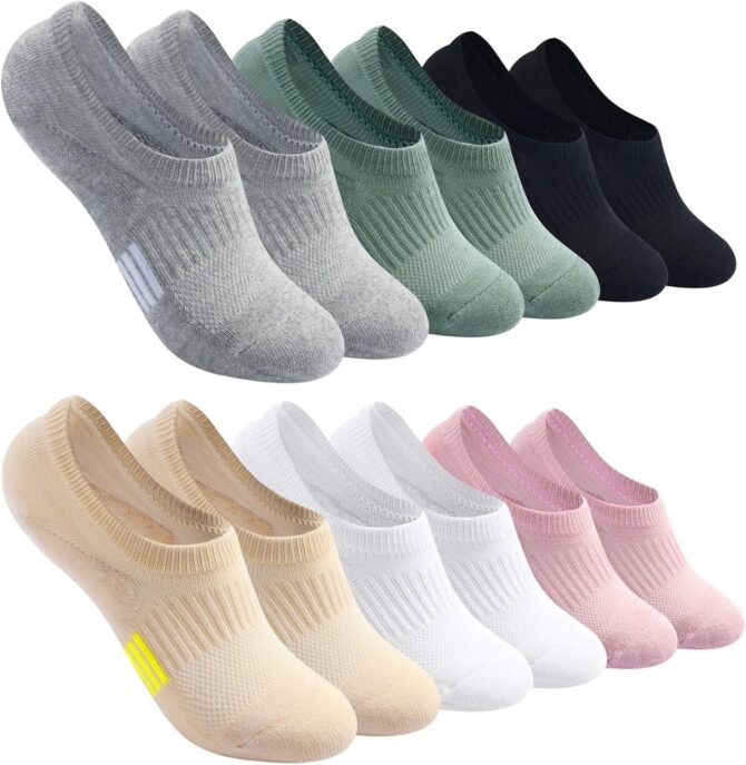 No Show Socks Womens Cushioned Low Cut Athletic Hidden Liner for Sneakers Ankle Invisible Running Socks 4/6 Pairs